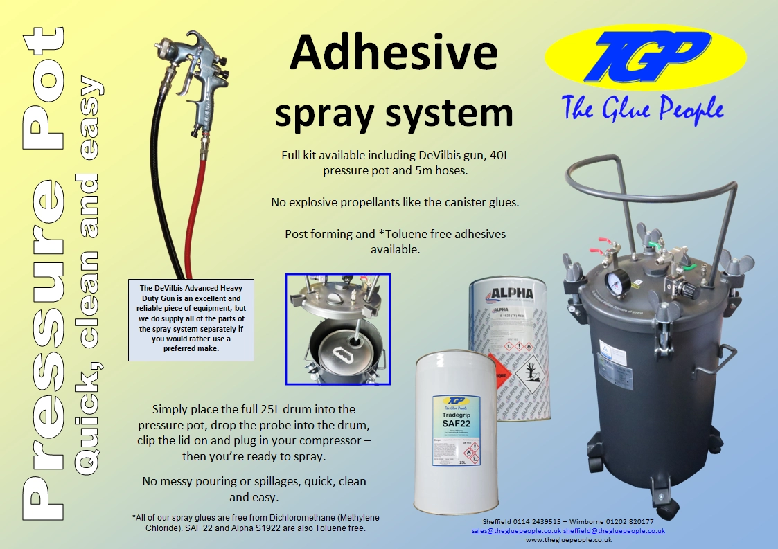 Pressure Pot Spray Systems from The Glue People
